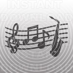 Saxophon SVG-Datei, Musik Noten SVG, Blaskapelle SVG, Musikinstrument svg-kommerzielle/persönlichen Gebrauch- Cricut,Silhouette,Vinyl Aufkleber