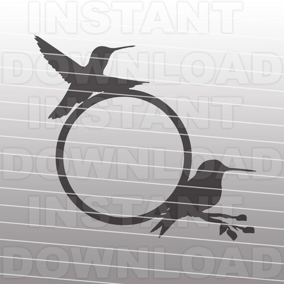 Hummingbirds Monogram SVG File Cutting Template-Vector Clip Art for Commercial & Personal Use-Cricut Explore,SCAL,Cameo,Vinyl,Silhouette