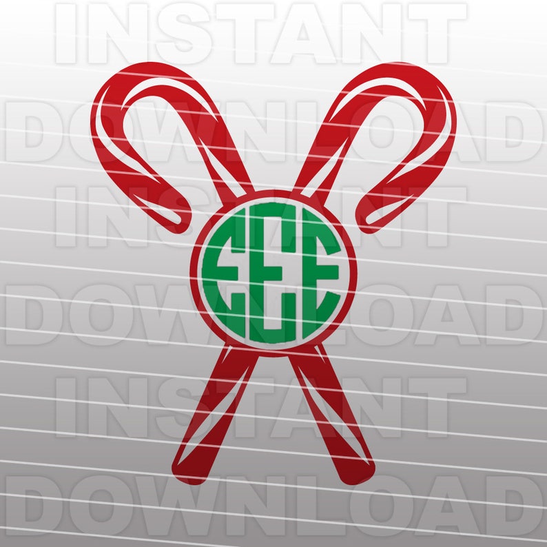 Candy Cane Monogram SVG File-christmas SVG File-die Cut,vector Clip Art ...