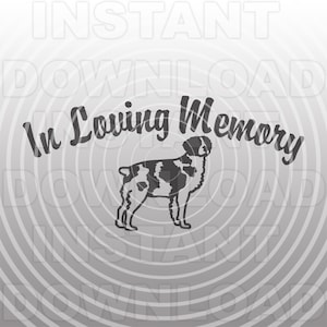 Dans la mémoire aimante American Brittany Dog Memorial SVG File,Britanny Spaniel SVG -Utilisation commerciale/personnelle- Cricut,Silhouette Cameo,Vinyl Decal