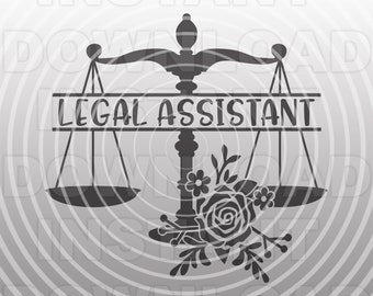 Legal Assistant SVG File,Paralegal SVG File,Scales of Justice with Flowers SVG -Commercia & Personal Use- Cricut,Silhouette Cameo,vinyl svg