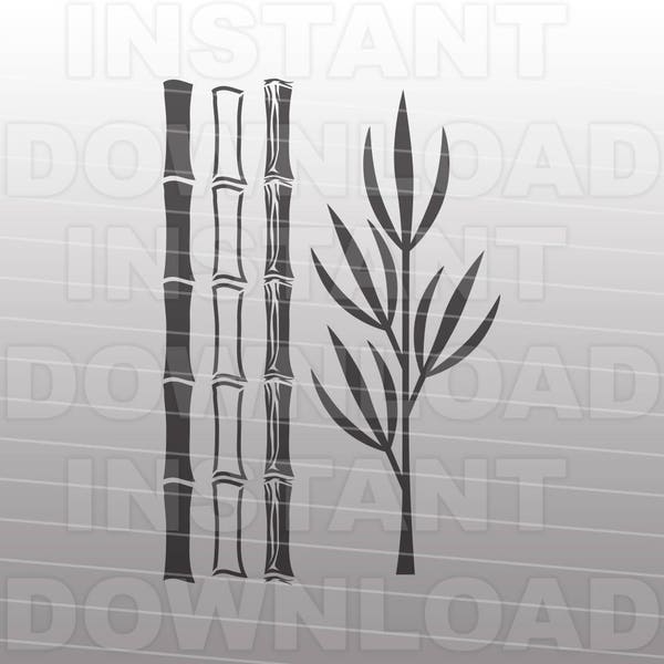 Bamboo Border SVG File,Bamboo Leaves SVG,Bamboo Tree svg -Commercial & Personal Use- Vector Art SVG Cut File Silhouette and Cricut Cutter