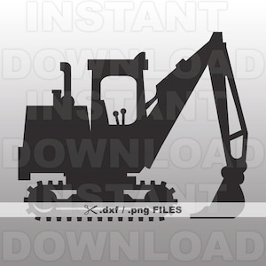 Excavator DXF File - Excavator PNG File - Vector Art - Commercial & Personal Use- png file,dxf file for Cricut,dxf file for Silhouette,vinyl