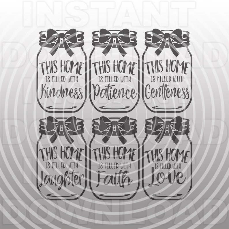 Download Vector Art Commercialpersonal Use Cricut Silhouette Cameo Vinyl Mason Jar Family Quotes Sayings Svg File Svg Bundle Mason Jar With Bow Svg Paper Party Kids Craft Supplies Tools