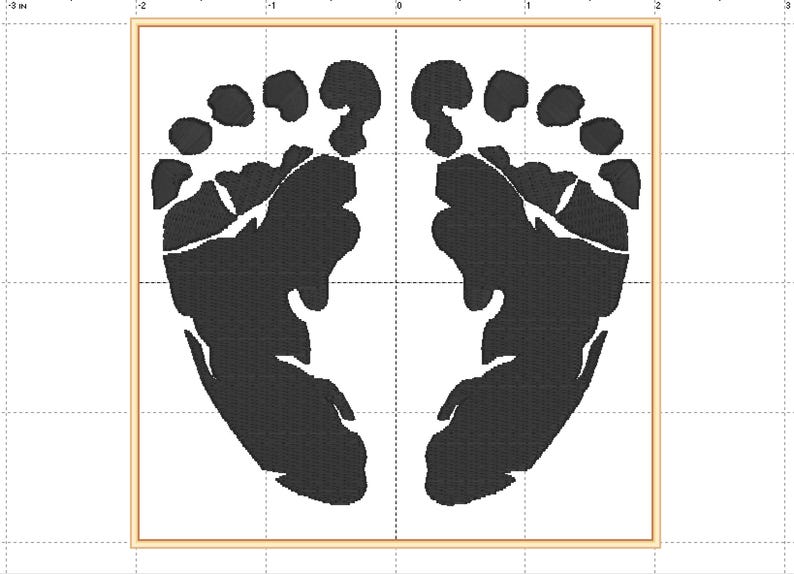 Baby Newborn Feet Footprint Pregnancy Machine Embroidery Etsy
