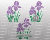 Iris Flower SVG File,Floral SVG,Gardening SVG File -Personal & Commercial Use- cricut svg,silhouette svg,svg cuts,vector svg,vinyl files