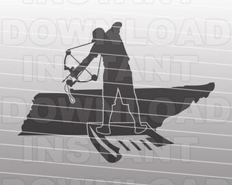 Tennessee Bowfishing SVG-Datei, Bow Fishing SVG, Bow Fisherman SVG, Vektorkunst, kommerzielle und persönliche Nutzung, Cricut, Silhouette Cameo, Vinyl-Aufkleber