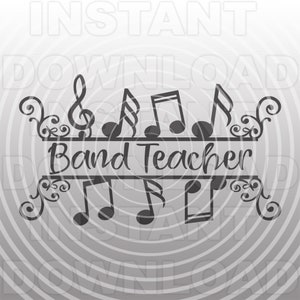 Bandleraar SVG-bestand, muziekleraar SVG, muziekschool svg - vector clipart commercieel en persoonlijk gebruik - Cricut, Silhouette Cameo, vinyl svg