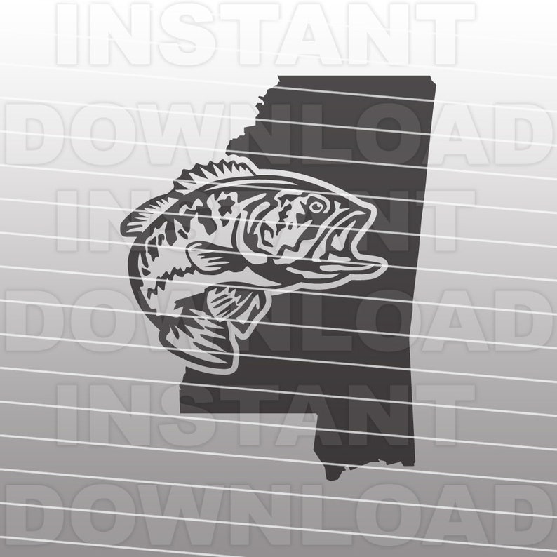 Download Bass Fishing SVGMississippi Bass SVGLargemouth Bass SVG | Etsy