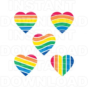 Rainbow Heart SVG File, Rainbow Baby SVG, Rainbow Gradient svg -Vector Art Commercial & Personal Use-Cricut, Silhouette Cameo, Vinyl Cut File