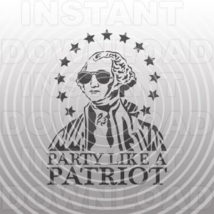 George Washington partij als een patriot SVG-bestand, Washington dragen piloten SVG-vector kunst commercieel/persoonlijk gebruik-Cricut, silhouet, cameo