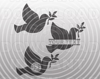 Dove Of Peace SVG File,Peace Symbol SVG,Dove With Olive Branch svg -Vector Art Commercial & Personal Use-Cricut,Cameo,Silhouette,Vinyl Cut