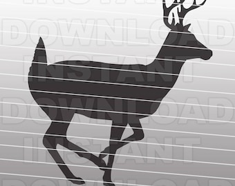 Running Buck Deer Vector, CNC Clipart (digital Download) - Etsy Israel