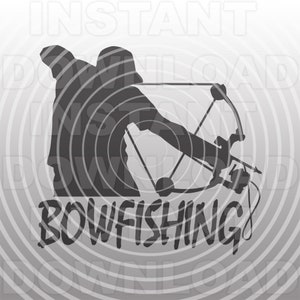 Guy Bowfishing SVG File,Man Bowfishing SVG,Boy Bowfishing SVG -Vector Art Commercial & Personal Use- Cricut,Silhouette,Cameo,Vinyl Cut