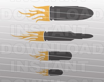Bullets with Flames SVG File,Shooting Sports SVG,Handgun svg,Pistol svg -Vector Clip Art Commercial & Personal Use- Cricut,Silhouette Cameo