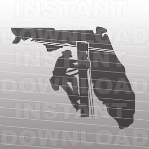 Florida Lineman SVG-Datei, Hurrikan Irma SVG, Fund Rasung Design svg - Vektorkunst für kommerziellen und persönlichen Gebrauch- Cricut, Silhouette, Vinyl Aufkleber