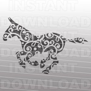 Mule mit filigranen SVG-Datei, Mule SVG, Livestock svg, Rodeo svg- Vektorgrafiken für kommerziellen und persönlichen Gebrauch-Cricut,Cameo,Silhouette,svg Cut Datei