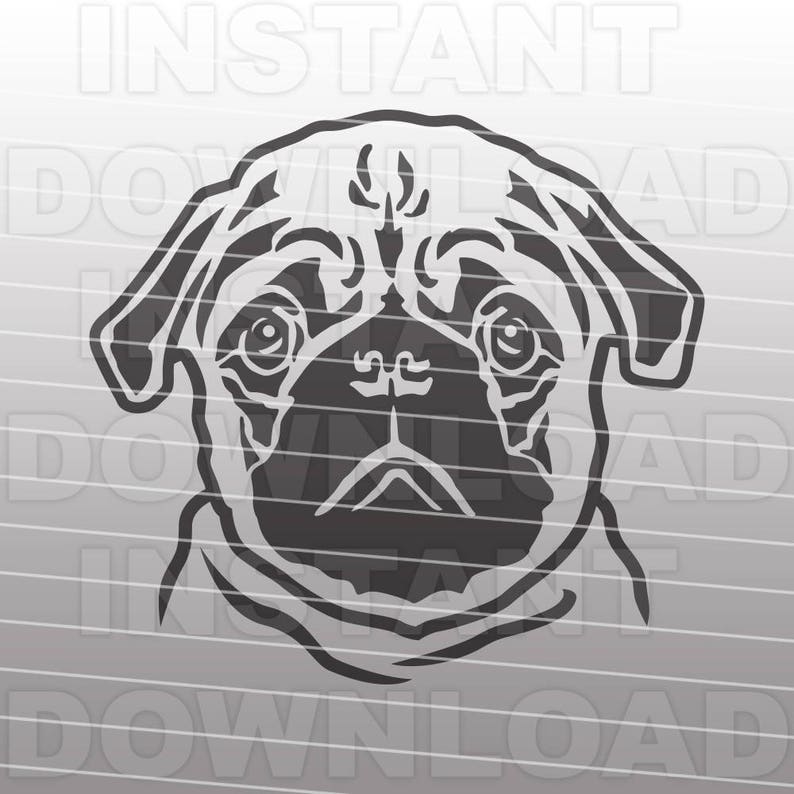 Download Pug SVG FilePug Face svgPug Cut FileDog svg Vector Art for ...