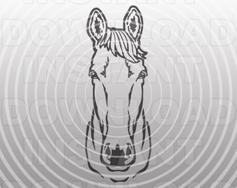 Pferd SVG-Datei, Pferdekopf SVG, Pferd Gesicht svg, SVG-Vector Art kommerzielle/persönliche Nutzung- Cricut,Silhouette,Cameo,Vinyl Aufkleber,Iron on Vinyl