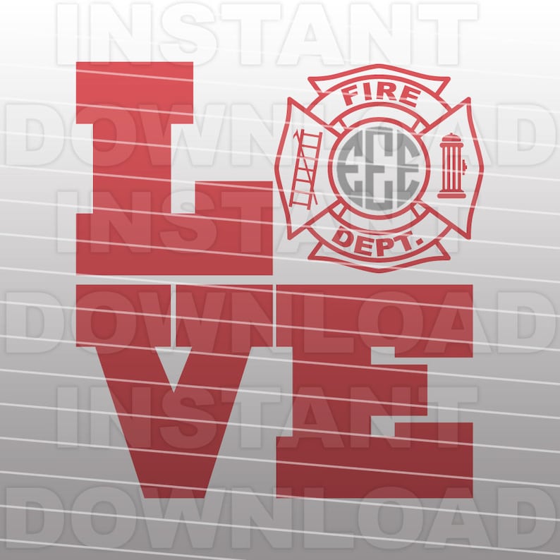 Download Firefighter LOVE SVG File Firefighter Wife SVG Fireman | Etsy