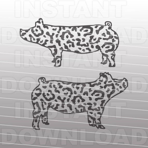 Show Pig SVG File,Leopard Print Show Pig SVG File,Farm Animal SVG-Vector Clip Art for Commercial & Personal Use-Cricut,Cameo,Silhouette