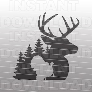 Archivo Buck SVG, Caza de Turquía SVG, Bosque SVG, Cazador de ciervos svg -Vector Clipart Uso comercial y personal-Cricut,Silueta,Cameo,calcomanía de vinilo