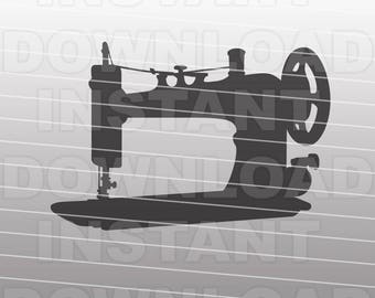 Sewing Machine SVG File - Sewing SVG File - Vector Clip Art Commercial & Personal Use-Cricut File, Silhouette Cameo