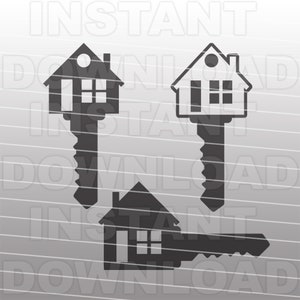 Llave con casa SVG, archivo SVG de llaves de casa, nuevo hogar SVG -Vector Clipart uso comercial y personal- Cricut,Silhouette Cameo,archivo de corte de vinilo