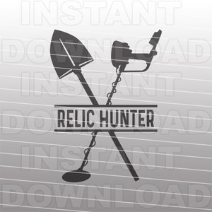 Relikt Jäger mit Metall-Detektor und Schaufel SVG-Datei-Vector Format kommerziellen und persönlichen Gebrauch- Cricut,Silhouette Cameo,Vinyl Decal,Vinyl svg