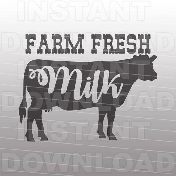 Farm Fresh Milk Cow SVG Cut File
