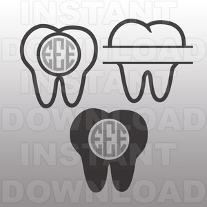 Première dent monogramme fichier SVG, bébé dent SVG, dentiste SVG fichier-Vector Clip Art pour usage Commercial-personnel-Cricut, Cameo, Silhouette, vinyle