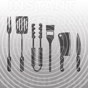 BBQ Tools SVG File,Barbecue SVG File,Grilling svg -Vector Art Commercial & Personal Use- Cricut,Silhouette,Cameo,Vinyl Decal,Iron on Vinyl