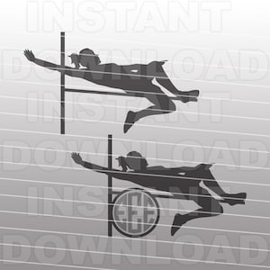 File SVG di salto in alto da donna, atletica leggera in formato SVG, salto in alto in formato SVG, monogramma SVG - uso commerciale e personale - Cricut, Silhouette, Cameo, taglio vinile