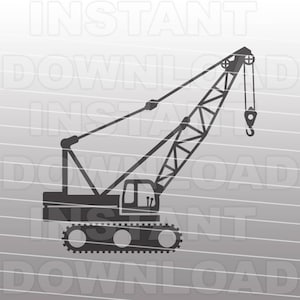 Fichier SVG de grue sur chenilles, opérateur de grue svg, Construction SVG - Clip art vectoriel pour un usage commercial et personnel - Cricut, Silhouette Cameo, Vinyl Cut