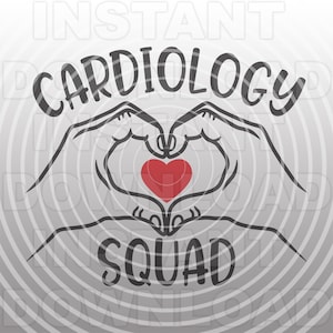 Kardiologie Squad mit Herz Hand Zeichen SVG-Datei, Cardiac Nurse svg-Commerzial & persönlichen Gebrauch- Cricut,Silhouette,Cameo,Vinyl svg,Vinyl Aufkleber