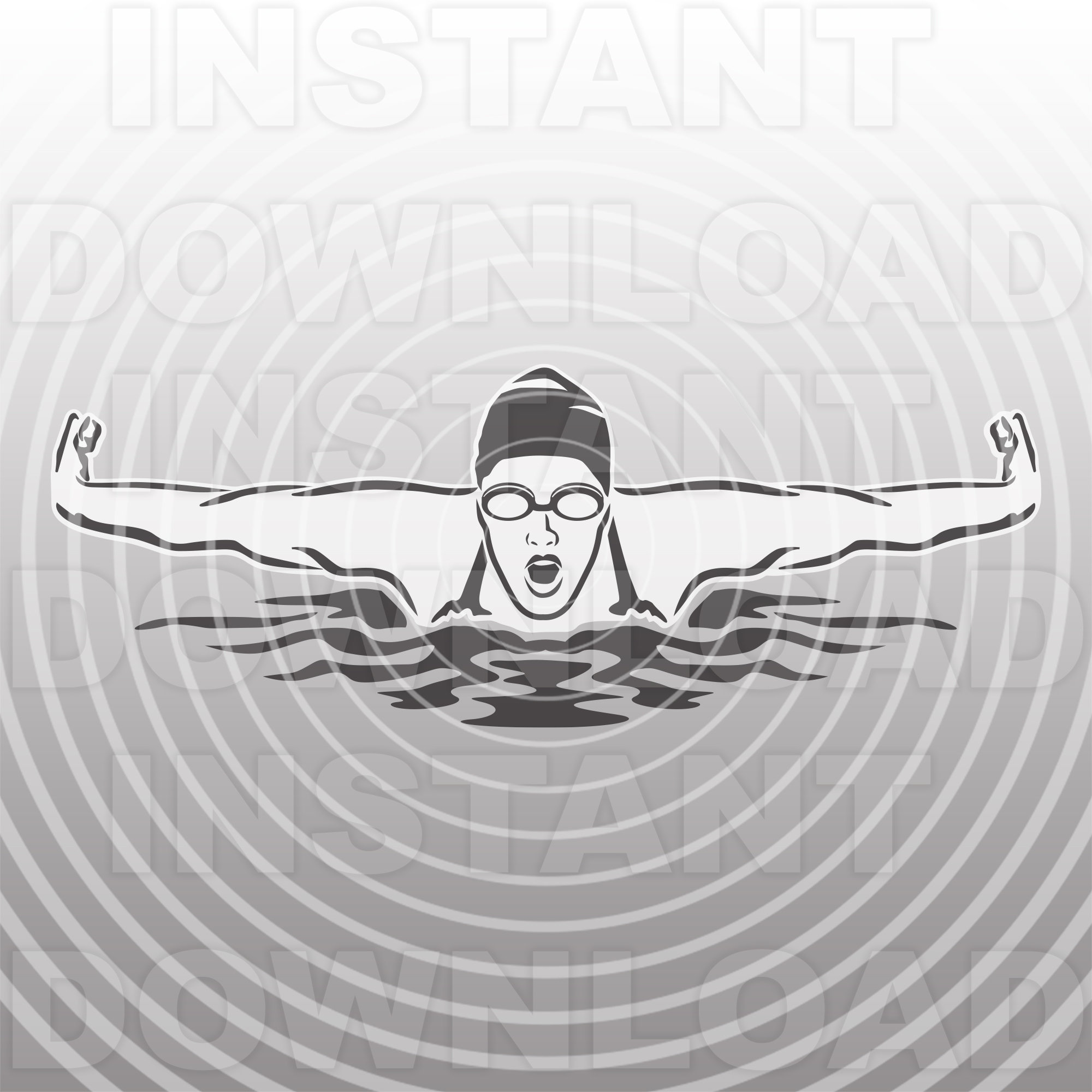Girl Swimmer SVG
