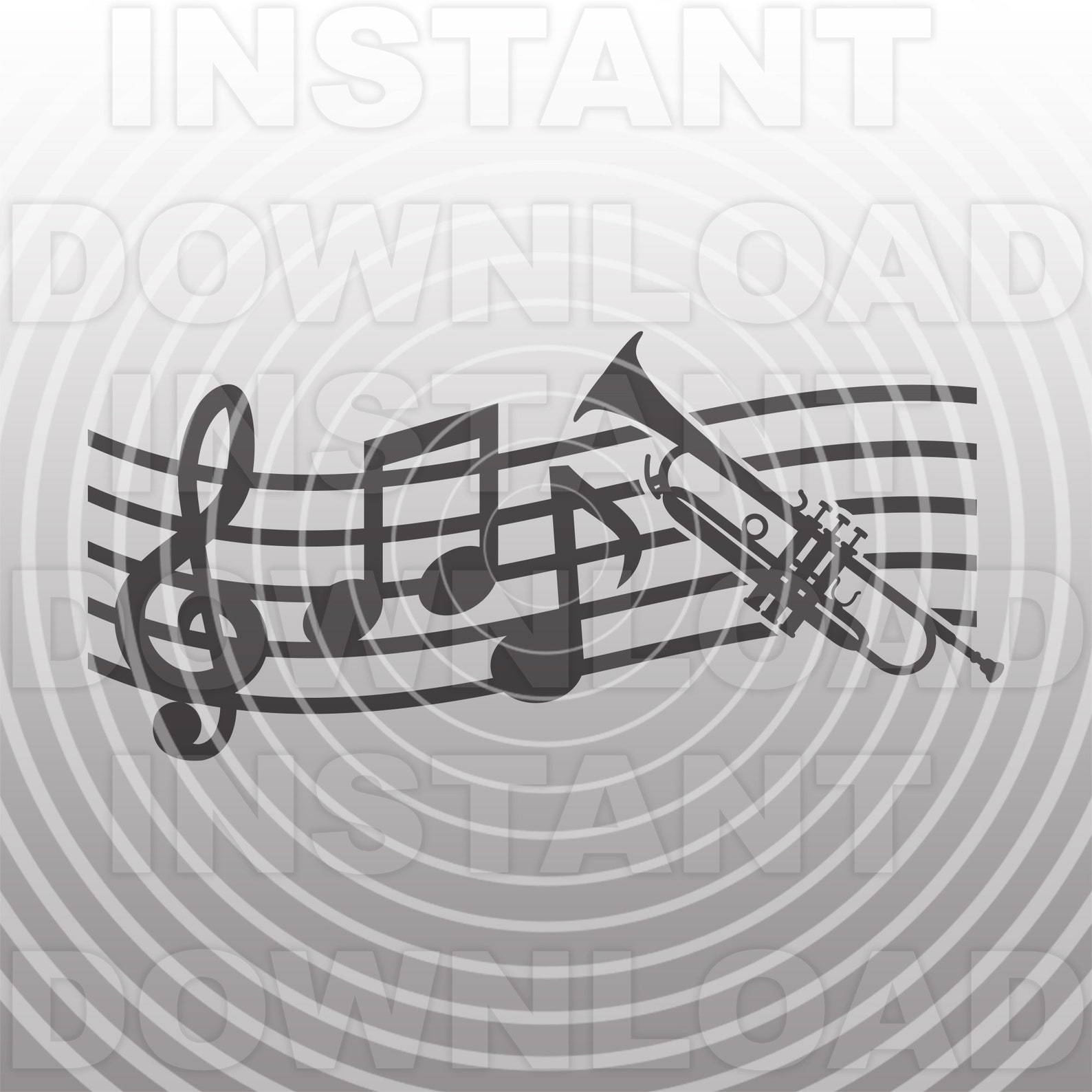 Trumpet SVG File,music Notes Svg,marching Band Svg,musical Instrument ...