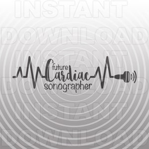 Futuro ecografista cardíaco latido del corazón EKG pulso archivo SVG, ultrasonido svg-uso comercial/personal-Cricut, silueta, cameo, calcomanía de vinilo, corte de vinilo
