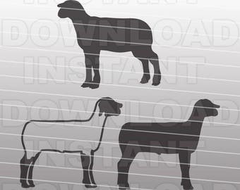 Show Sheep SVG,Livestock SVG File,Cutting Template-Vector Clip Art for Commercial & Personal Use-Download-Cricut,Cameo,Explore,Silhouette