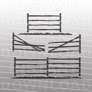 Farm Fence SVG File,Wooden Fence SVG,Rustic Fence svg -Vector Art Commercial & Personal Use- Cricut Explore,Silhouette,Cameo,Vinyl Decal