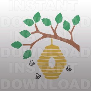 Bijen SVG-bestand, Bee Hive SVG, Honey Bee svg - Snijsjabloon - Vector Art Commercieel & Persoonlijk Gebruik - Cricut, Cameo, Silhouet, Vinyl gesneden bestand