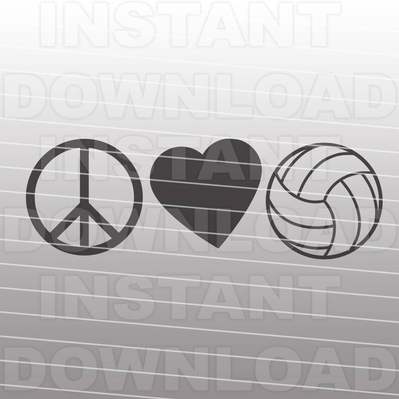 Download Peace Love Volleyball SVG FileSports SVG File Commercial ...