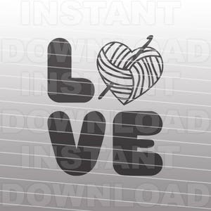 Love Crochet SVG File,Crocheting SVG,Crochet Hook svg -Vector Art for Commercial & Personal Use- Cricut,Silhouette Cameo,Decal,Vinyl Cut