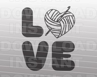 Love Crochet SVG File,Crocheting SVG,Crochet Hook svg -Vector Art for Commercial & Personal Use- Cricut,Silhouette Cameo,Decal,Vinyl Cut