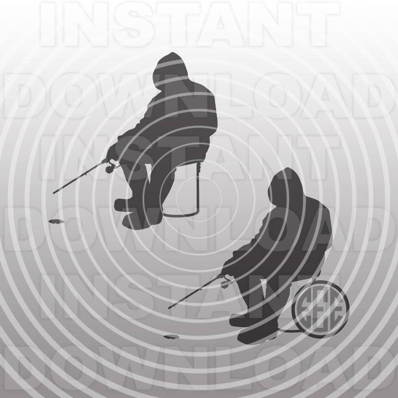 Download Ice Fishing Svg Fileice Fisherman Svg File Vector Art For Etsy