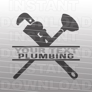Loodgieter logo sjabloon met waterpomptang en toilet plunjer SVG-bestand, loodgieter logo SVG-commercieel en persoonlijk gebruik-Cricut, silhouet cameo