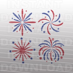 July 4th Fireworks SVG File,Patriotic SVG -Personal & Commercial Use- cricut svg,silhouette svg,svg cuts,vector svg,vinyl files,tshirt svg