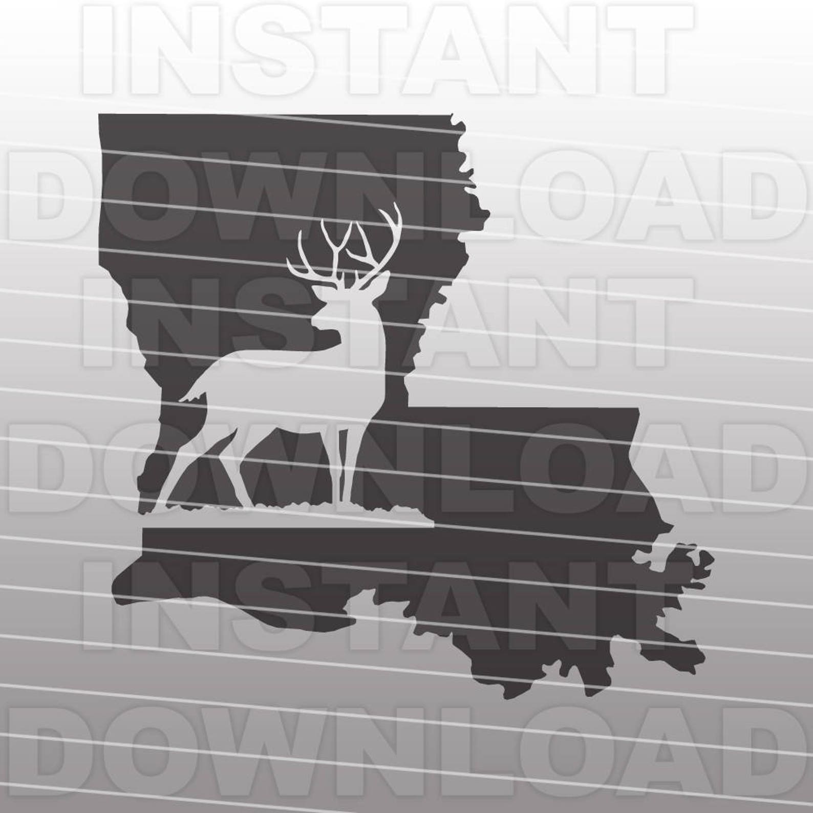 Deer Hunting Buck Louisiana SVG File Cutting Templateclip Art Etsy