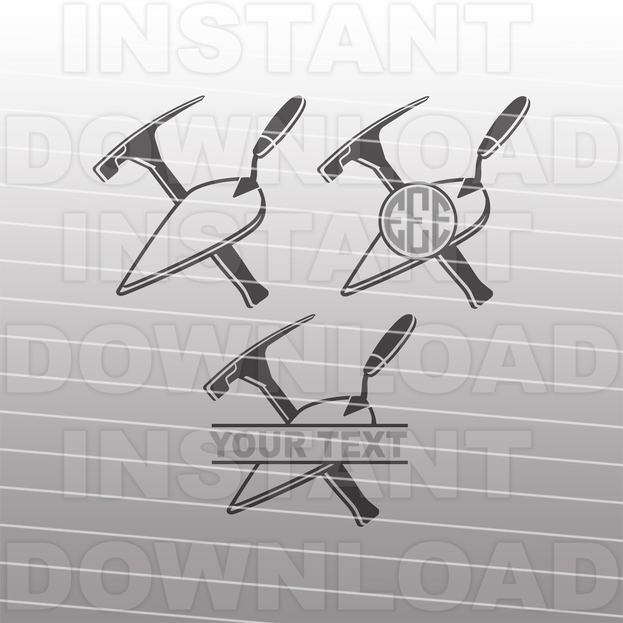 Bricklayer Trowel and Hammer SVG FileMasonry Hammer Etsy