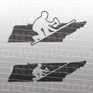 Dakdekker met spijkerpistool op dak SVG-bestand, dakdekker SVG-afbeelding, Tennessee dakdekker SVG, vector kunst, commercieel/persoonlijk gebruik, Cricut, silhouet cameo, vinyl